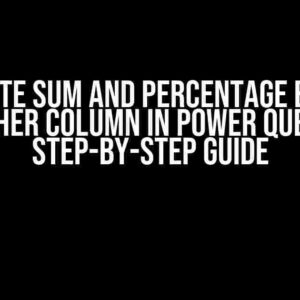 Calculate Sum and Percentage Based on Another Column in Power Query: A Step-by-Step Guide