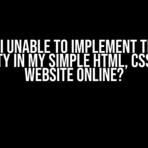 Why Am I Unable to Implement the Audio Property in My Simple HTML, CSS, and JS Website Online?